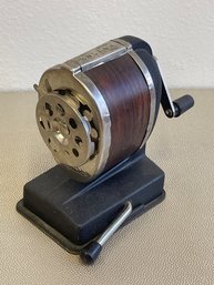 Vintage Boston Wood Grain Pencil Sharpener In Original Box