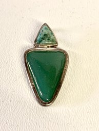 Gorgeous Green Stone & Silver Pendant