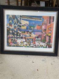 Artist Pencil Signed Framed Print, Jessops Street Clock, San Diego