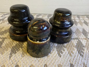 Three Vintage Ceramic Insulators