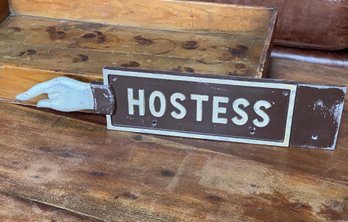 Original Metal HOSTESS Sign 33 Inches Long