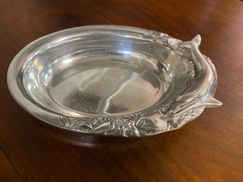 Low Pewter Dolphin Bowl