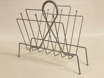 Vintage Painted Metal Magazine Rack