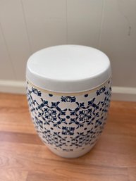 Fabulous Blue And White Patterned Ceramic Garden Stool