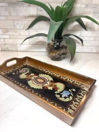 Hand Painted Florentine Tray, Fabulous Rich Colors.