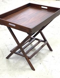 Fabulous Folding Luggage Rack With Shoe Shelf And Wood Tray Top