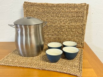 Kitchen Trio /  Placemats Ice Bucket And Noritake Bowls