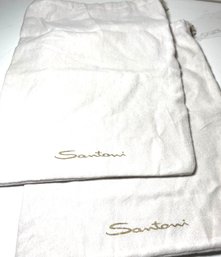 Designer Dust Bags With Drawstrings,  Santoni, Set Of 2   11.5 X 16.5