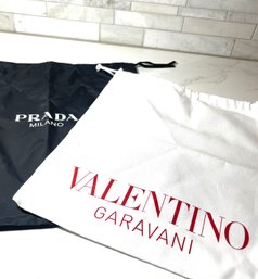 Designer Dust Bags, Prada Milano (14 X 15) And Valentino Garavani, (13.5 X 12)