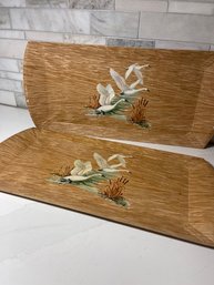 Mid Century Modern Coronet Trays  Set Of 2