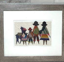 Framed Peruvian Folk Art Textile By Matilde Mar Mora