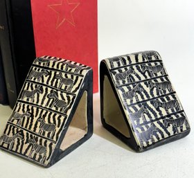 Zebra  Bookends From Kenya