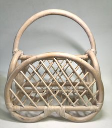 Vintage Paul Frankl  Pretzel Rattan Bent Bamboo Magazine Rack