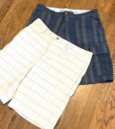 Mens Plaid Shorts:  Eddie Bauer  Sz 35 And Greg Norman Sz 36