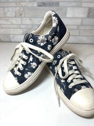 Tory Burch Tennis/Sneakers, Navy With White Flowers Size 7