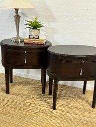 SHERMAG Oval Nightstands With Desk Extension Stunning