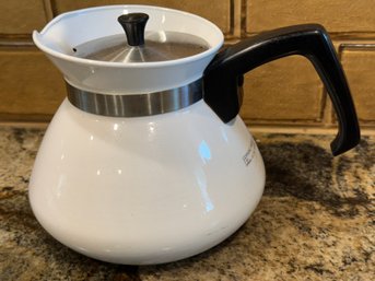 White Corning Ware Teapot