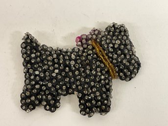 Vintage Sequined Scottie Dog Pin