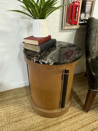 Marble Top Round End Table Or Night Stand