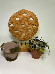 Trio Of Textured Decore And Pots