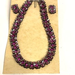 Vintage Sequin Earring And Necklace Set