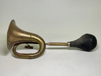 Large Vintage Brass Horn From Early Vehicle