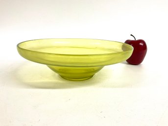 Light Celery Green Vintage Glass Bowl 10.5 Inches