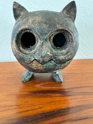 Vintage Cast Metal OWL Incense Burner