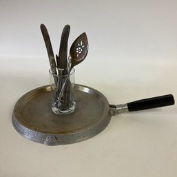 Tendergril Stove Top Grill With Unique Adjustable Handle And Vintage Knives And Forls