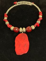 Easy Pop On Red Stone Necklace