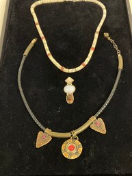 Two Necklaces And A Pendant Marked 925