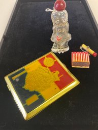 Vintage Little Goodies, Betty Boop Bottle Old Cig Case And Most Unique Cig And Matches Pin