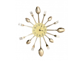 Mid Century Modern Utensil Wall Clock