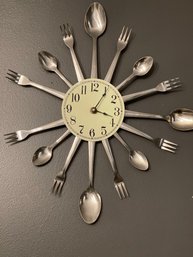 Mid Century Modern Inspired Retro Utensil Wall Clock