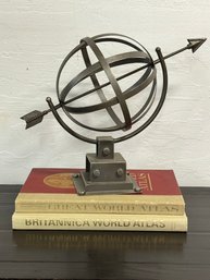 Large Metal Armillary World Globe Sphere