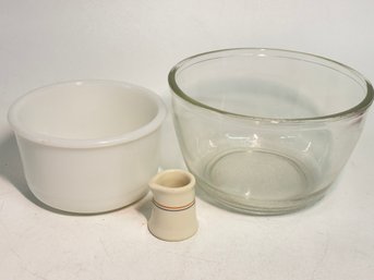 Trio Of Vintage Kitchen Bowls And China Creamer