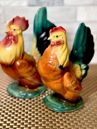 Vtg Chicken/roosters, A Pair