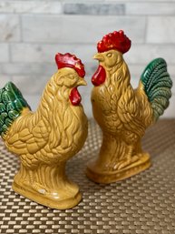 Vtg Chicken/roosters, A Pair