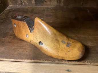 Fantastic Old Wooden Shoe Mold Smooth Lovely And Marked