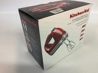 Red KitchenAid 9 Speed Professional Hand Mixer