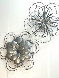 Galvanized Metal 3D Wall Flowers, Perfect Inside Or Out