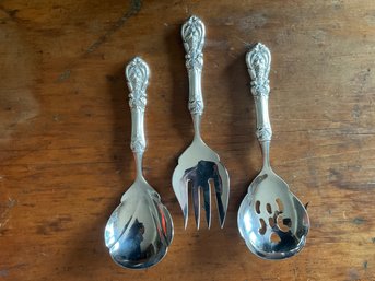 Trio Of Sterling Silver 8.5 Inch Specialty Service Spoons