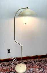 Vintage Industrial All Metal Floor Lamp, All Metal, Cream Colored