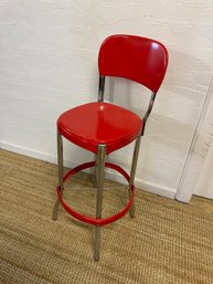 Cute Red Metal Stool Or Plant Stand