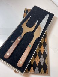 Vintage Vernco Carving Set.  Mid Century Modern, In Orig Box,never Used