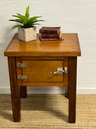 Wood Side Table With Latch