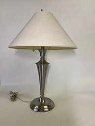 Silver Side Lamp With Shade