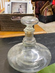 Vintage Decanter With Unique Shape And Stopper