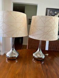 Pair Of Mid Century Styled Metal Lamps