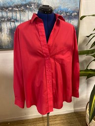 Sweet Red No Wrinkle Foxcroft Women's Button Up Shirt Size 18